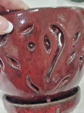 5" Orchid Pot W/ Holes & Attached Saucer